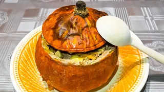 Amazing dish. Pork baked in pumpkin.