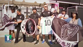 WATCH: Inter Miami fans CELEBRATE the ARRIVAL of Lionel Messi to MLS