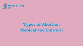 Types of Abortion: Medical and Surgical