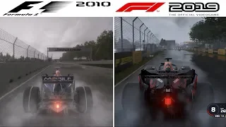F1 Game Comparison (2010 - 2019 Rain Gameplay Comparison)