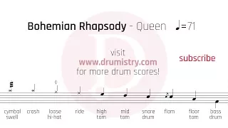 Queen - Bohemian Rhapsody Drum Score