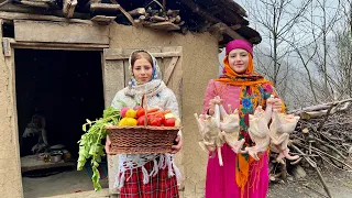 Cooking Organic Chicken Stuffed with Dried Fruits and Served with Rice