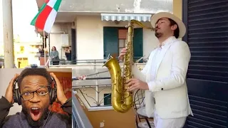 "Bella Ciao" - BALCONY SAX PERFORMANCE In ITALY | LIVE REACTION