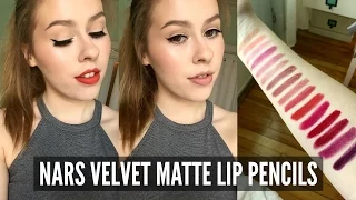 16 Nars Velvet Matte Lip Pencils - Review, Arm & Lip Swatches