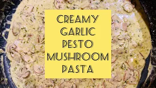 Creamy Garlic Pesto Mushroom Pasta #italianPasta