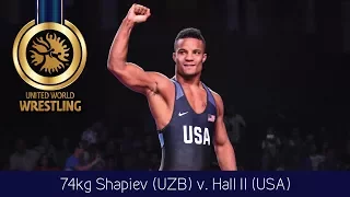 GOLD FS - 74 kg: M. HALL II (USA) df. I. SHAPIEV (UZB) by VFA, 2-0