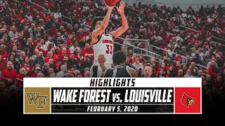 Wake Forest vs. No. 5 Louisville Basketball Highlights (2019-20) | Stadium