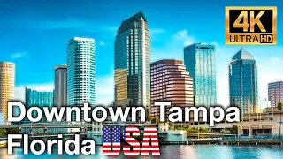 Tampa Florida. City Downtown Walking Tour 4K