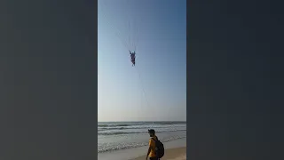 my first parasailing in Goa, mobor beach #shorts #goadiaries #moborbeach #parasailing #watersport