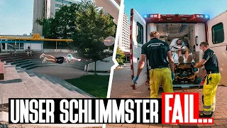 HÜFTE GEBROCHEN! - Krasser Parkour FAIL in München! | Freerunning Schlappen