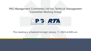 PAG Management Committee | Ad hoc Technical Management Committee WG - January 11, 2023 8:00 a.m.