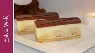 Bananenschnitte / Schoko-Bananenschnitte / Mürbeteig-Boden