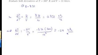 Unit 18-8 Partial Derivatives-Ideal Gas Law