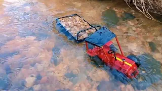 HMT Tractor with Sand load in River | Mini Bruder Tractor Rocks Load | Eicher 242 | Bhoom Toys