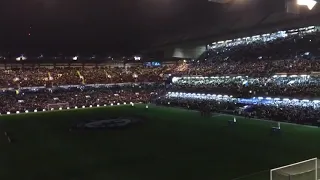Manchester United fans reaction to Chelsea light show at Stamford Bridge FA Cup