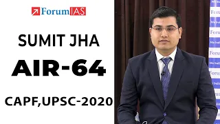 Sumit Jha, AIR - 64, CAPF (UPSC 2020), Mock Interview
