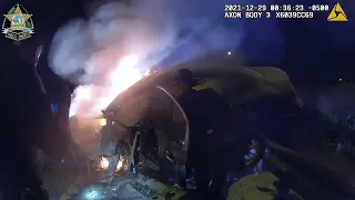 Body camera video shows Florida deputies rescuing person trapped inside burning car