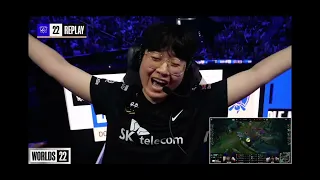 FAKER AZIR DESTROYING JDG semifinals worlds 2022