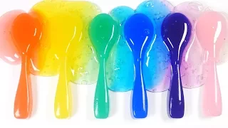 DIY How to Make Jelly Spoon Slime Rainbow Colors Cut Slime Learn Colors | Ding-Dong Toys