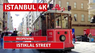 REOPENING Istanbul City 17 May 2021 Walking Tour |Istiklal Street |4k UHD 60fps