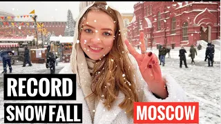 SNOW FALL TODAY INSIDE RUSSIA / 4K] MOSCOW - Walking in the Snow. Winter in Russia #snowstorm2022