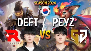 KT Deft vs GEN Peyz - Deft LUCIAN vs Peyz SMOLDER ADC - Patch 14.4 KR Ranked CHALLENGER | lolrec