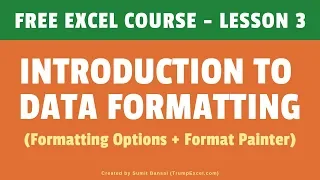 [FREE EXCEL COURSE] Lesson 3   - Data Formatting in Excel