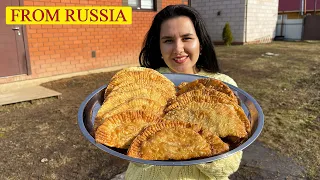Cooking Homemade Chebureks with Meat and Cheese! Crispy and Juicy Dish / Elin Gabsel