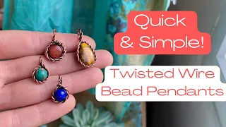 Twisted Wire Bead Pendant - Rope Effect Wire Wrap Tutorial