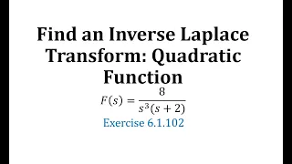 (6.1.102: Find an Inverse Laplace Transform Using Partial Fraction Decomposition