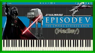 Star Wars Episode V 🌑 Medley 🎬 (PIANO TUTORIAL) 🎹 #32