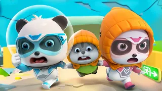 幼稚園での地震訓練 | スーパーレスキュー隊 | 赤ちゃんが喜ぶアニメ | 動画 | ベビーバス| BabyBus