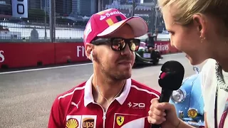Sebastian Vettel track parade reaction F1 2017 Singapore GP