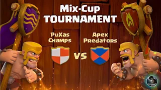 🔴 Coc Live - Puxas Champs VS Apex Predators | Mix-cup Tournament | Road To 5K Subs (Clash Of Clans)