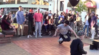 Танцы на улице! Street dance! Brest! Брейк-данс! Ребята заводят зрителей... КЛАСС!