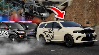 1500Hp Dodge Durango SRT Hellcat Running from Cops in GTA 5!