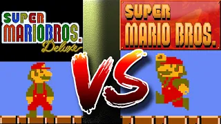Super Mario bros vs SMB Deluxe / NES VS Game Boy Color/ side by side comparison graphics