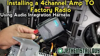 how to install a 4 channel amp to a factory radio using audio integration harness ford f150