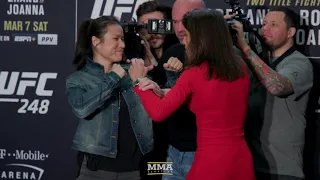 UFC 248: Zhang Weili vs. Joanna Jedrzejczyk Media Day Staredown - MMA Fighting