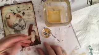 Encaustic - Imbedding Photocopies