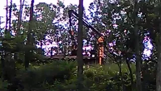 Railroad tie truck on the wnyp railroad in Lakewood NY