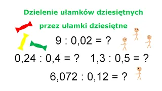 Dzielenie ułamków dziesiętnych przez ułamki dziesiętne