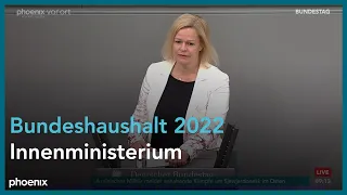Bundestagsdebatte zum Haushalt für das Innenministerium am 31.05.22