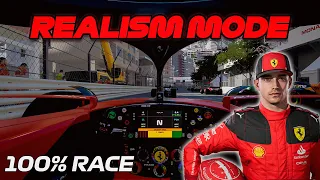 F1 23 Realism Mode - Charles Leclerc - Monaco [100% Race + Cockpit + No HUD]