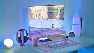 MEU SETUP MINIMALISTA AZUL e BRANCO baseado no PS5 SLIM!