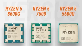 Ryzen 5 8600G vs Ryzen 5 7600 vs Ryzen 5 5600G w/ RTX 4090: Test in 7 games + Test Radeon 760M.