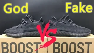 Real VS Fake Yeezy Boost 350 V2 Black Static  Non Reflective