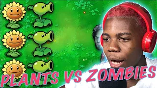 JOGANDO PLANTS VS ZOMBIES PELA PRIMEIRA VEZ NADA VIDA!!! @Jazzghost GABRIEL REACT