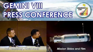 GEMINI VIII - Press Conference (1966/3/26) - Neil Armstrong, David Scott - Agena docking footage
