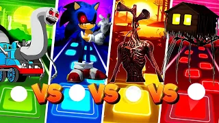 Cursed Tomas vs Sonic the hedgehog exe vs Siren Head vs Spider House Head 🌟 Tiles Hop EDM Rush